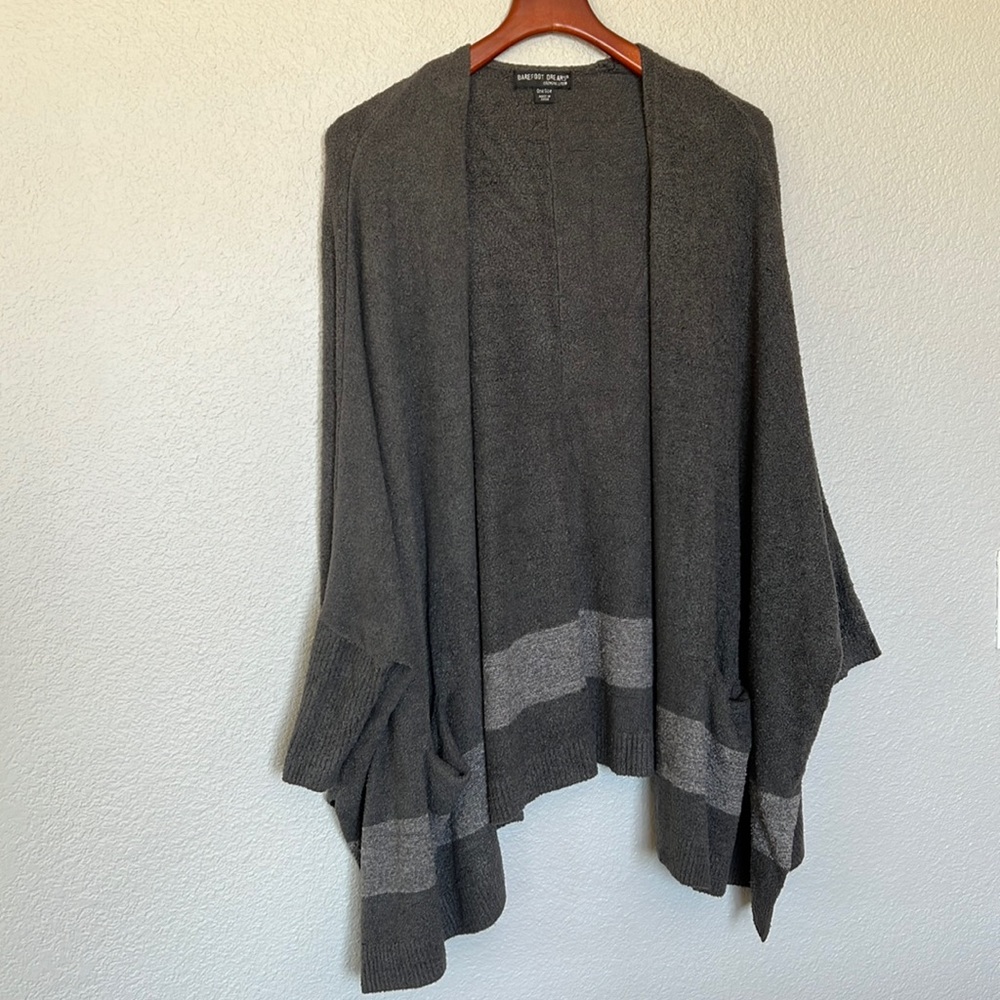 Barefoot Dreams Cliffside Wrap Carbon/Pewter One Size